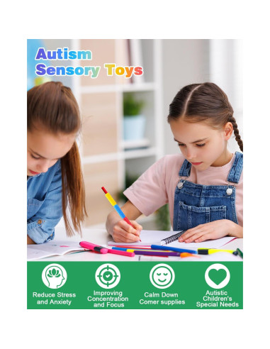 Agarraderas de Lápiz Sensoriales Antiestrés LESONG - Paquete de 24