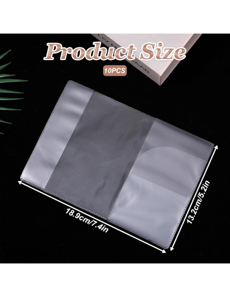 10 Fundas de Pasaporte Transparentes PVC Impermeables Larrel