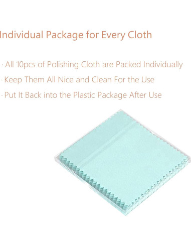 Paño de Limpieza de Joyería BEADNOVA Algodón 10 Piezas