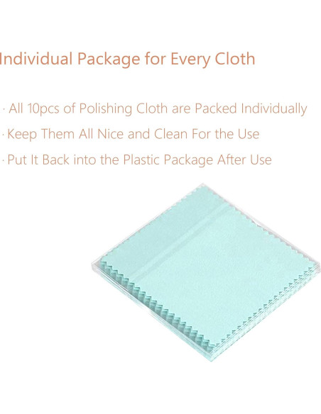 Paño de Limpieza de Joyería BEADNOVA Algodón 10 Piezas