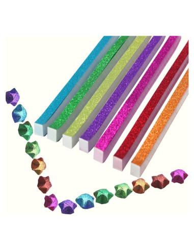 Papel de Origami Brillante Hvogvok - 520 Hojas 7 Colores