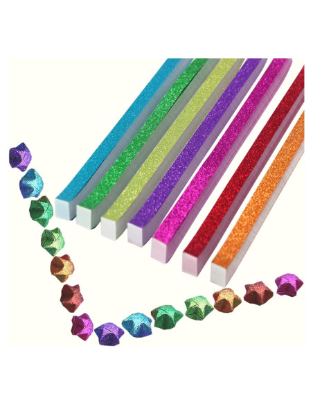 Papel de Origami Brillante Hvogvok - 520 Hojas 7 Colores