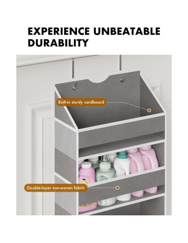 Organizador Sobre la Puerta GGUO 6 Estantes 50LB Gris