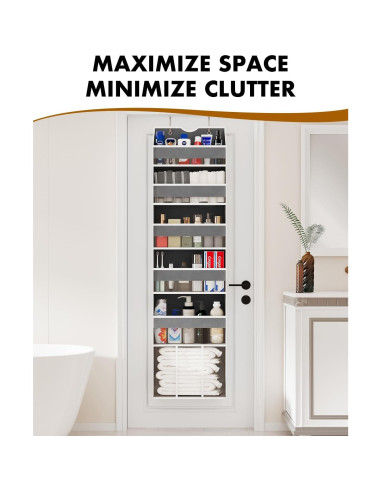 Organizador Sobre la Puerta GGUO 6 Estantes 50LB Gris