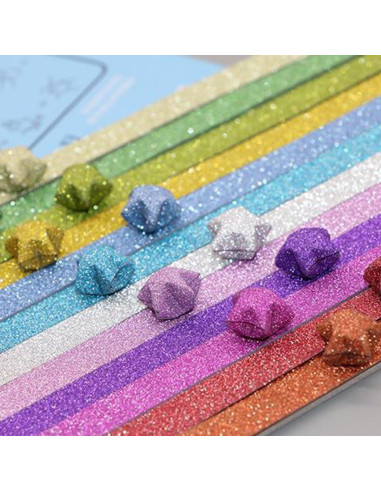 Papel de Origami Brillante Hvogvok - 520 Hojas 7 Colores