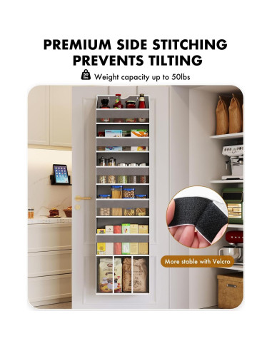 Organizador Sobre la Puerta GGUO 6 Estantes 50LB Gris