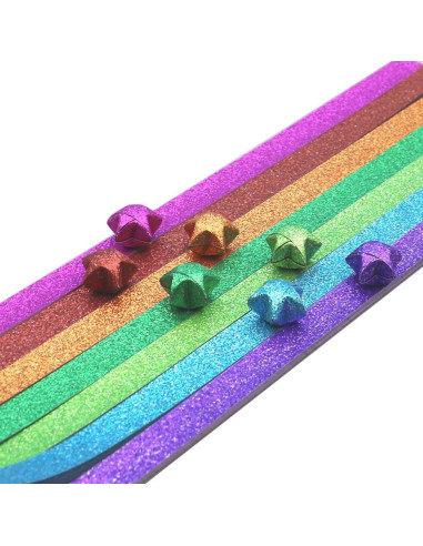 Papel de Origami Brillante Hvogvok - 520 Hojas 7 Colores