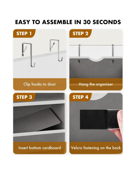 Organizador Sobre la Puerta GGUO 6 Estantes 50LB Gris