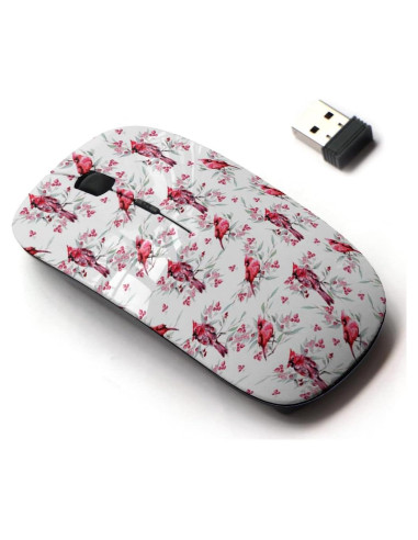 Ratón Inalámbrico 2.4G CJCBROES Diseño Aves Navideñas