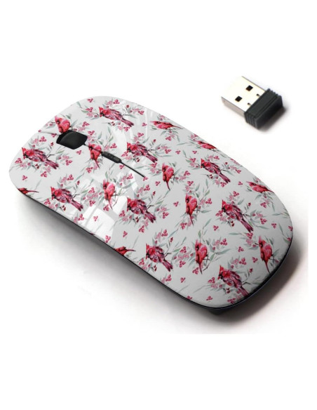 Ratón Inalámbrico 2.4G CJCBROES Diseño Aves Navideñas