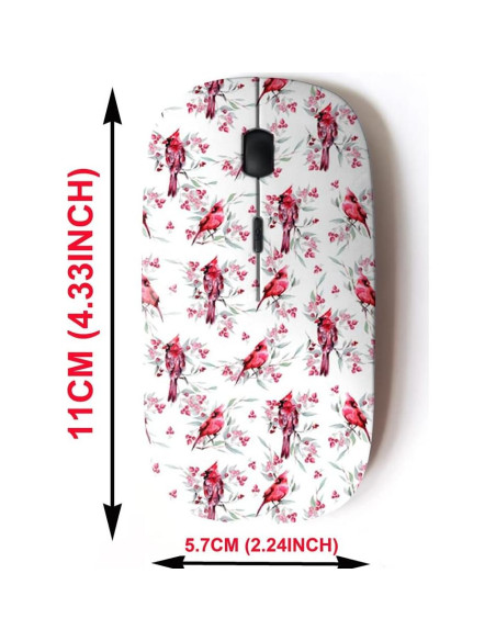 Ratón Inalámbrico 2.4G CJCBROES Diseño Aves Navideñas