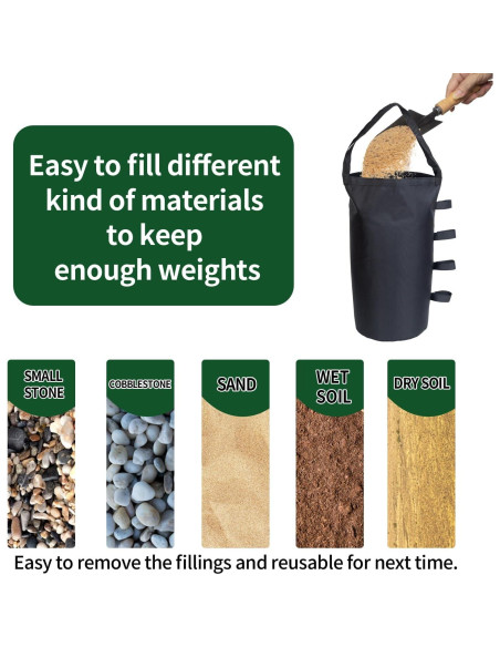 Juego de 4 Bolsas de Arena Inntop 112 lbs para Carpa Exterior