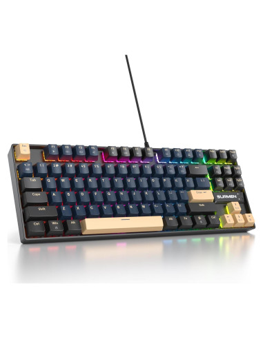 Teclado Mecánico TKL SbocKeeb 87 Teclas RGB Samurái Azul