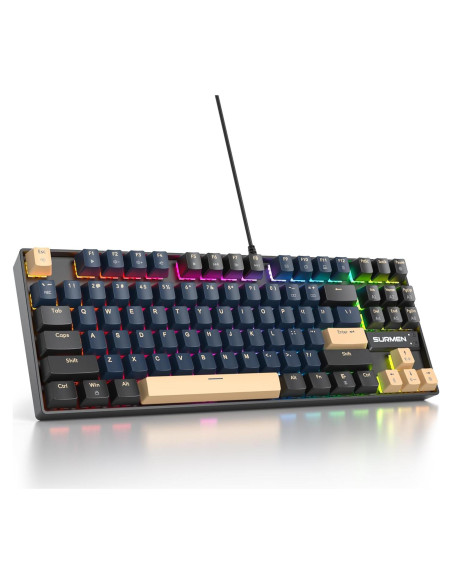 Teclado Mecánico TKL SbocKeeb 87 Teclas RGB Samurái Azul