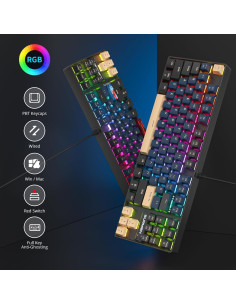 Teclado Mecánico TKL SbocKeeb 87 Teclas RGB Samurái Azul 2