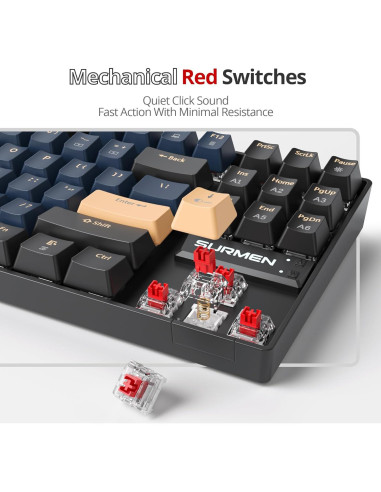 Teclado Mecánico TKL SbocKeeb 87 Teclas RGB Samurái Azul