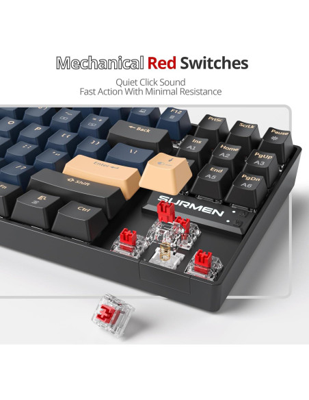 Teclado Mecánico TKL SbocKeeb 87 Teclas RGB Samurái Azul