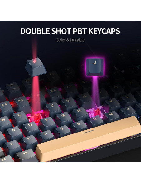 Teclado Mecánico TKL SbocKeeb 87 Teclas RGB Samurái Azul