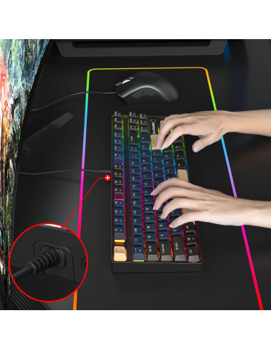 Teclado Mecánico TKL SbocKeeb 87 Teclas RGB Samurái Azul