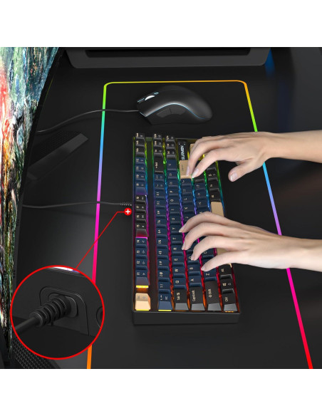 Teclado Mecánico TKL SbocKeeb 87 Teclas RGB Samurái Azul