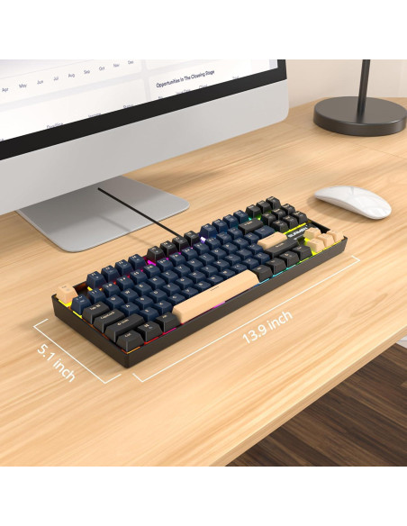 Teclado Mecánico TKL SbocKeeb 87 Teclas RGB Samurái Azul