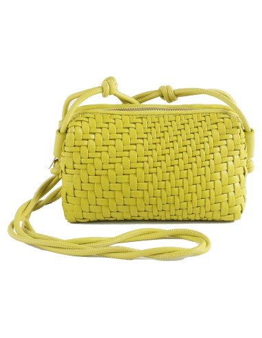 Bolso Cruzado de Cuero Vegano Dabdays Verde Claro 19x8x11cm