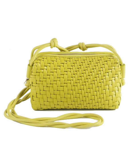 Bolso Cruzado de Cuero Vegano Dabdays Verde Claro 19x8x11cm