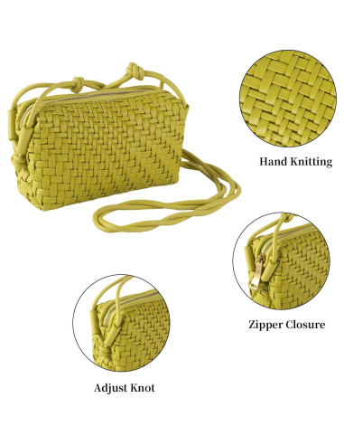 Bolso Cruzado de Cuero Vegano Dabdays Verde Claro 19x8x11cm