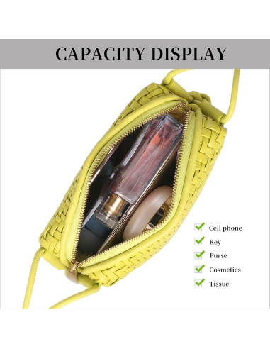 Bolso Cruzado de Cuero Vegano Dabdays Verde Claro 19x8x11cm