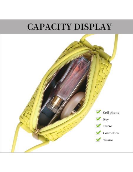 Bolso Cruzado de Cuero Vegano Dabdays Verde Claro 19x8x11cm