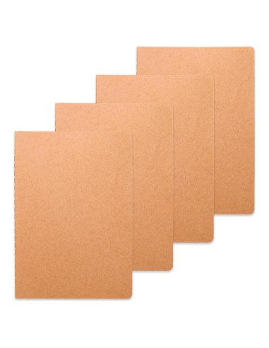 Cuadernos A5 Rayados Kraft miikoul - 4 Pack 60 Páginas