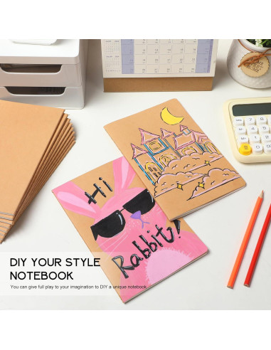 Cuadernos A5 Rayados Kraft miikoul - 4 Pack 60 Páginas