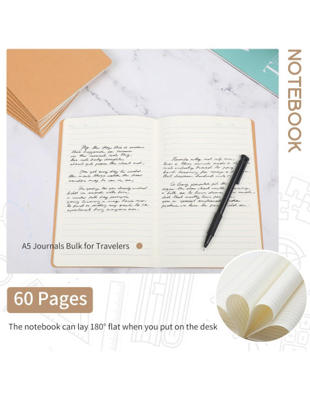 Cuadernos A5 Rayados Kraft miikoul - 4 Pack 60 Páginas