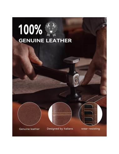 Billetera de Cuero Genuino Swallowmall para Hombres con Bloqueo RFID