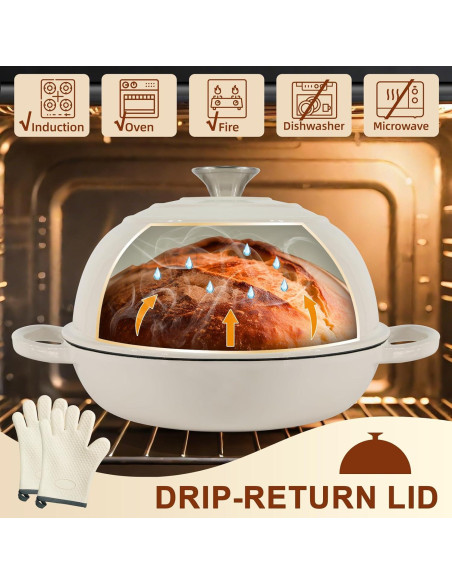 Olla Holandesa AHJ 6QT Hierro Fundido Enameled con Tapa