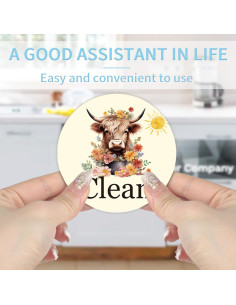 Imán Limpio Sucio para Lavavajillas MENIFEND Vaca Flor 8 cm 2