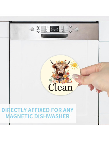 Imán Limpio Sucio para Lavavajillas MENIFEND Vaca Flor 8 cm