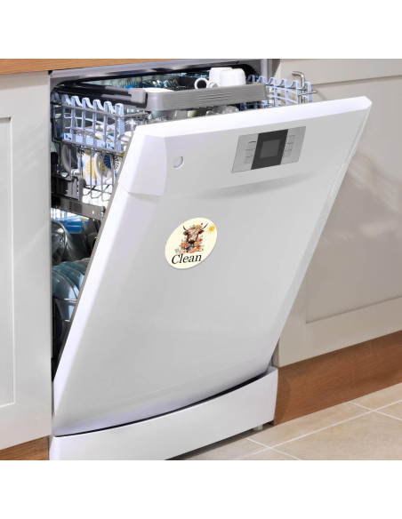 Imán Limpio Sucio para Lavavajillas MENIFEND Vaca Flor 8 cm