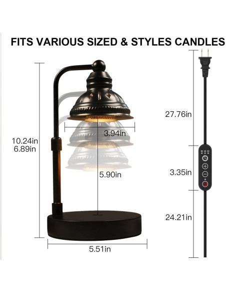 Lámpara Calentadora de Velas LIDORE con Temporizador y USB