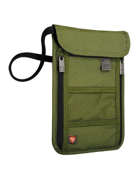 Billetera de bloqueo RFID Lewis N. Clark Oliva 20.3x14 cm Billetera de bloqueo RFID Lewis N. Clark Oliva 20.3x14 cm