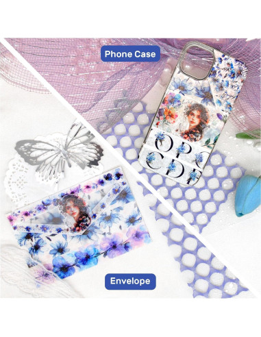 Juego de Washi Tape 13 Rollos - Cintas Decorativas Azules Brillantes