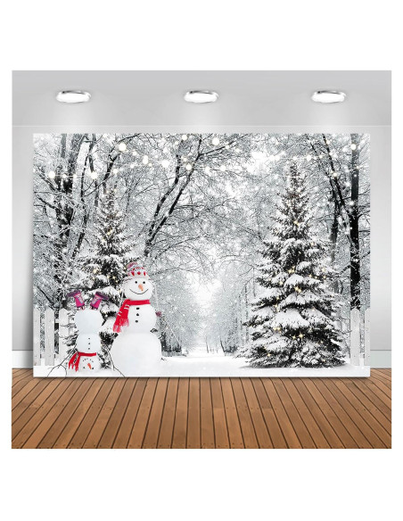 Fondo de Fotografía Invierno Mocsicka 3.05x2.44m Muñeco de Nieve Fondo de Fotografía Invierno Mocsicka 3.05x2.44m Muñeco de Nieve