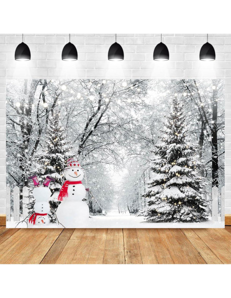 Fondo de Fotografía Invierno Mocsicka 3.05x2.44m Muñeco de Nieve Fondo de Fotografía Invierno Mocsicka 3.05x2.44m Muñeco de Nieve