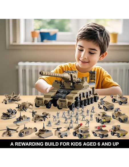 Juguete de Construcción Militar KAZI 33 en 1 con Soldados