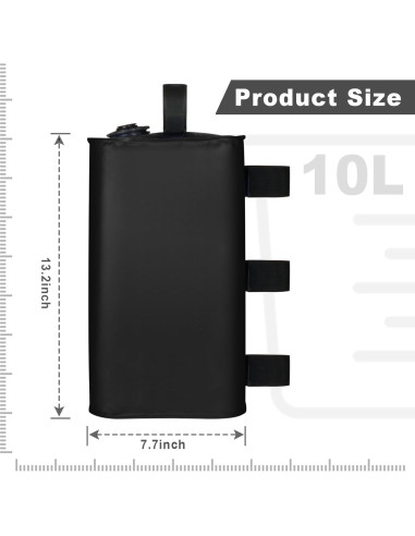 Juego de bolsas de peso para toldo Mrsenloi 10L Negro 39.9 kg