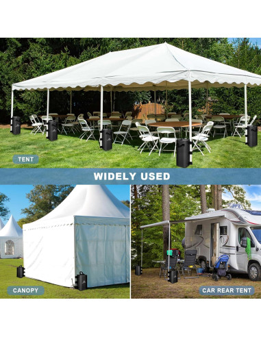 Juego de bolsas de peso para toldo Mrsenloi 10L Negro 39.9 kg