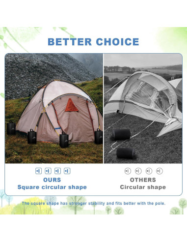 Juego de bolsas de peso para toldo Mrsenloi 10L Negro 39.9 kg