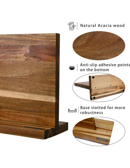 Bloque Magnético para Cuchillos YOUSUNLONG - Madera Acacia 32 cm