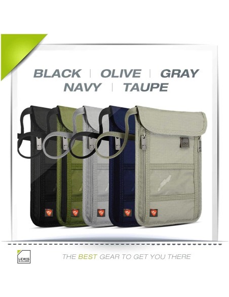 Billetera de bloqueo RFID Lewis N. Clark Oliva 20.3x14 cm Billetera de bloqueo RFID Lewis N. Clark Oliva 20.3x14 cm