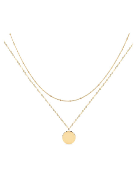 Collar Colgante en Capas MEVECCO Oro 18k Hecho a Mano